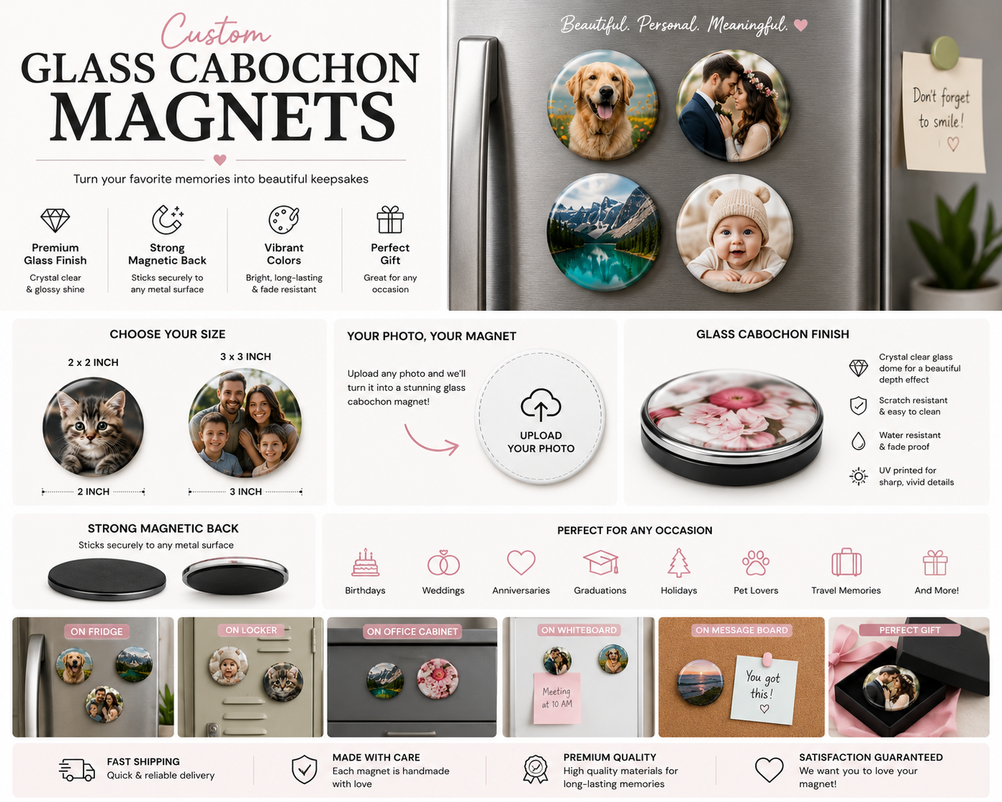 Custom Glass Cabochon Magnets