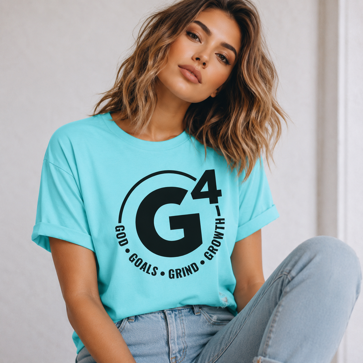 Single Color Screen Print - G4 – God • Goals • Grind • Growth