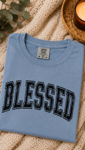 Single Color Screen Print - Blessed