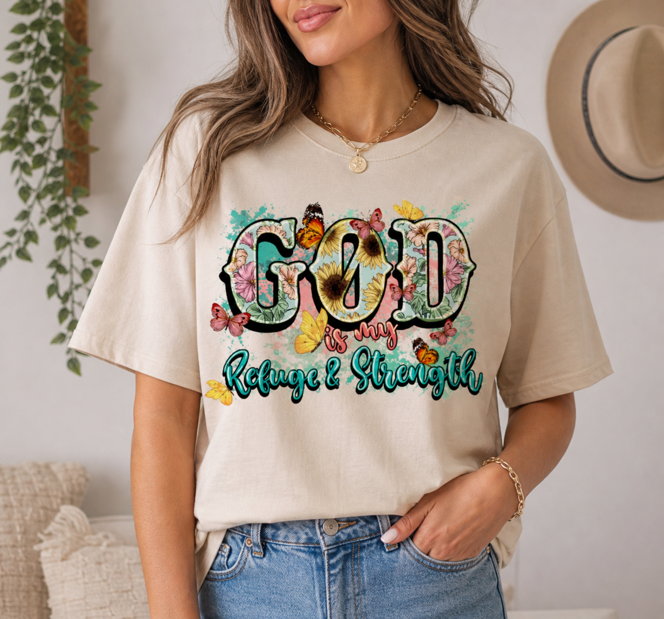 Full Color Screen Print- God is My Refuge & Strength