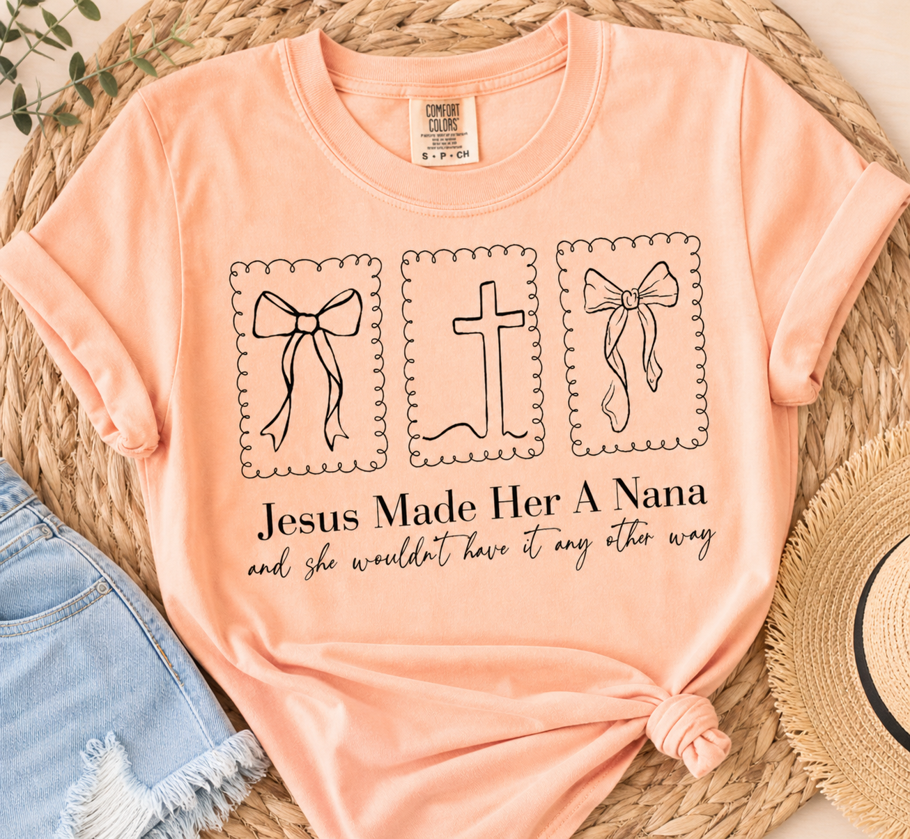 Single Color Screen Print - Jesus Made Her A Nana