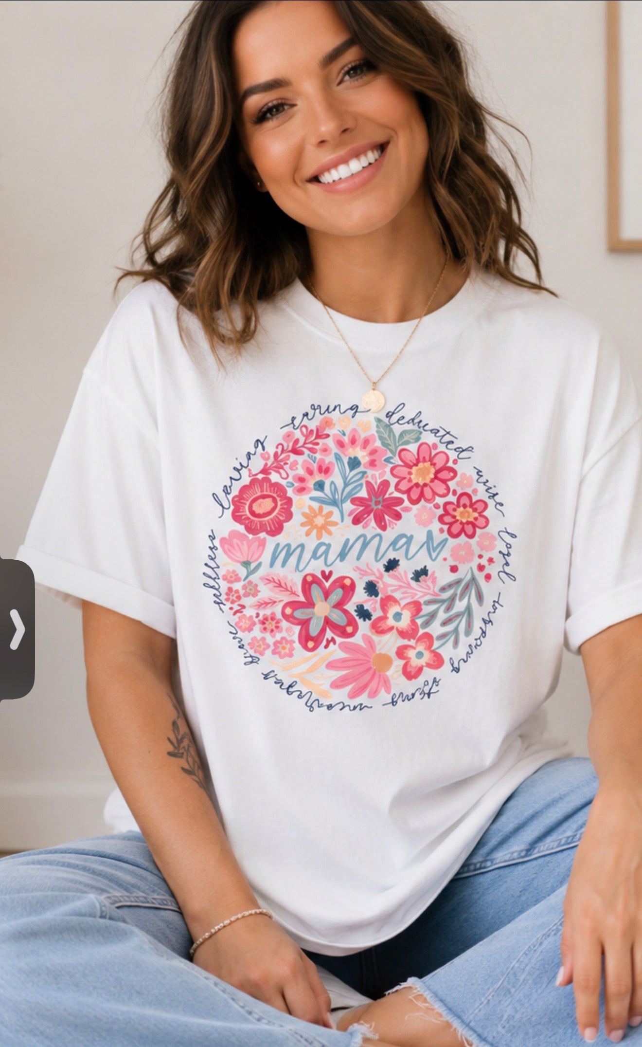 Full Color Screen Print - Floral Mama