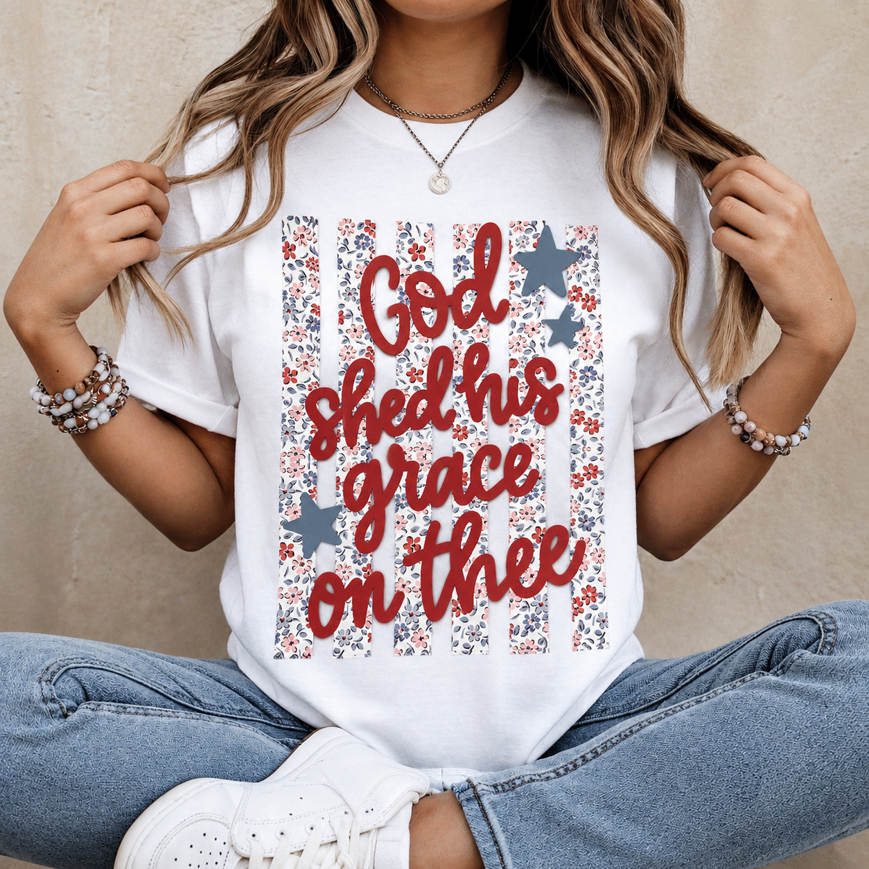 Full Color Screen Print - God Shed His Grace On Thee
