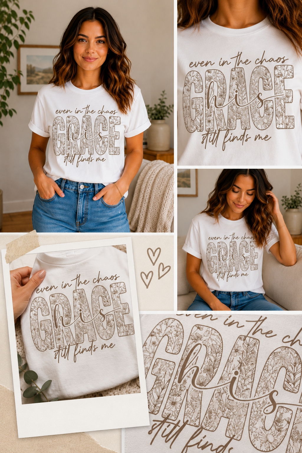 Single Color Screen Print - Even In The Chaos Grace Still Finds Me