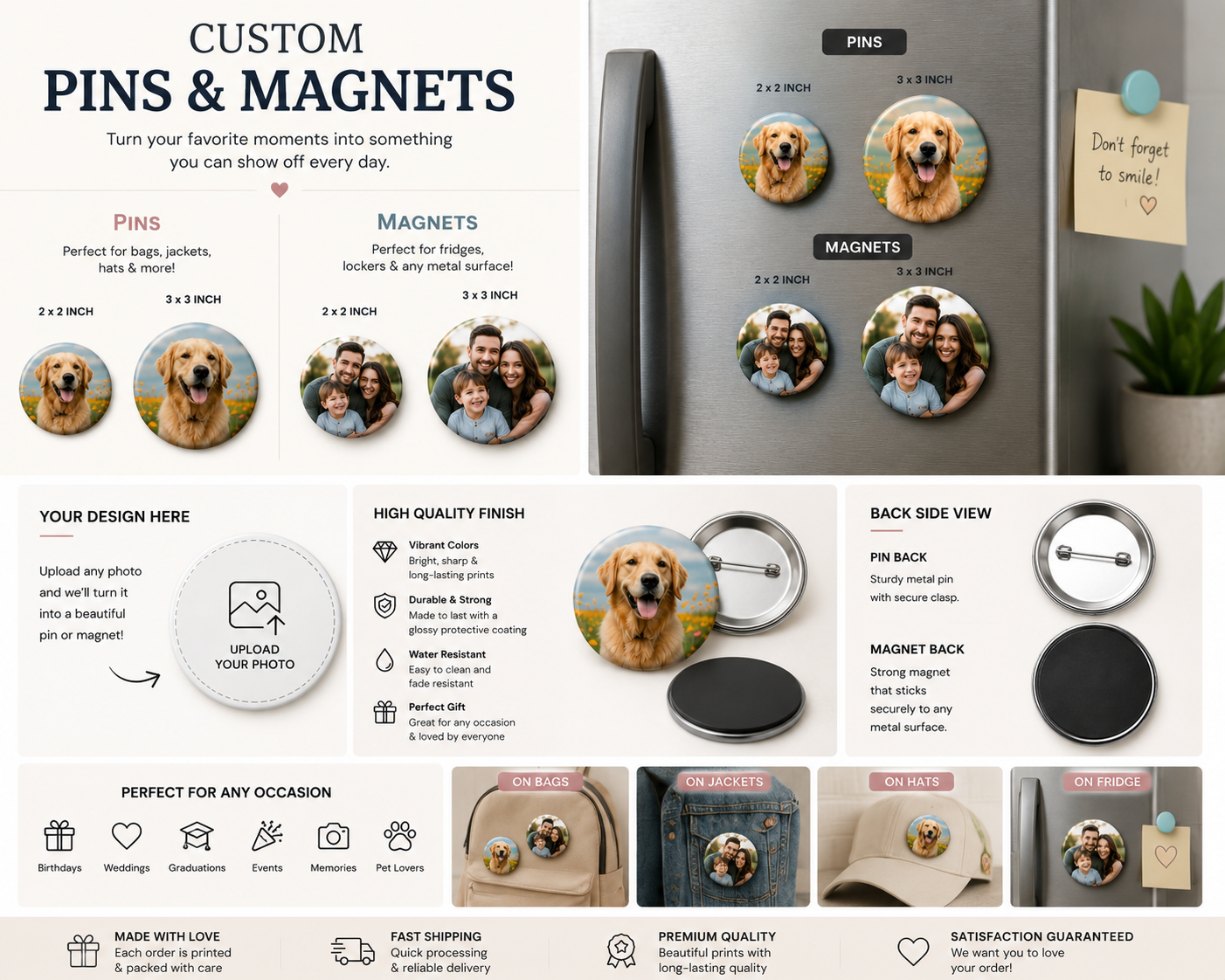 Custom Photo Buttons