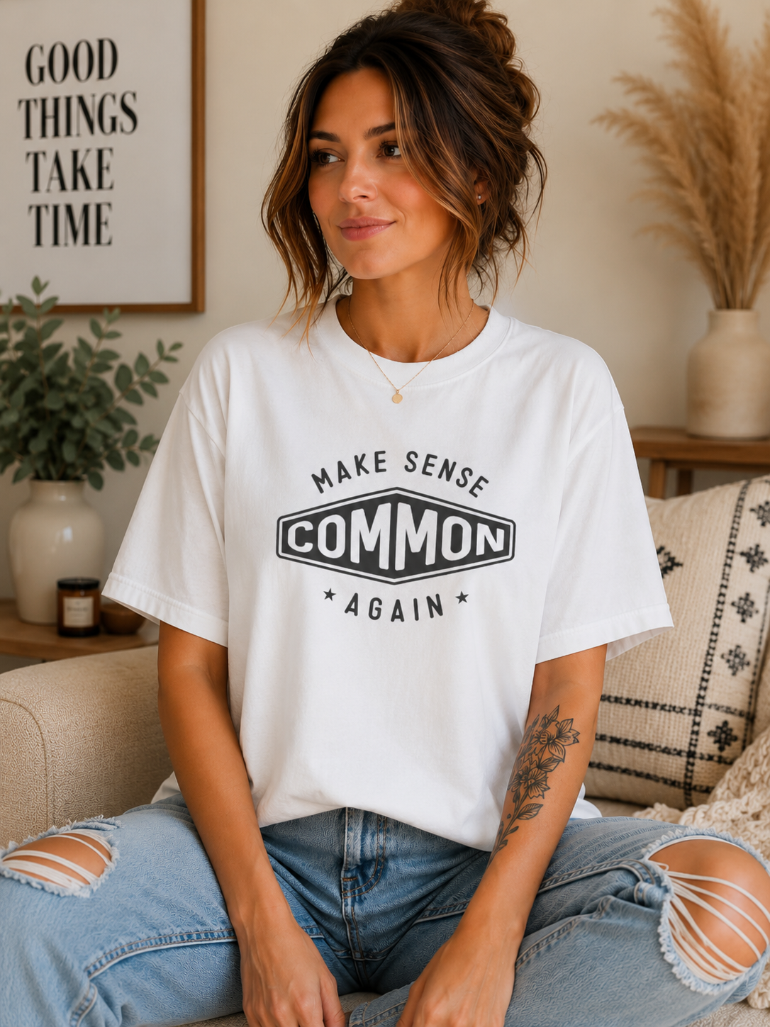 Single Color Screen Print - Make Sense Common