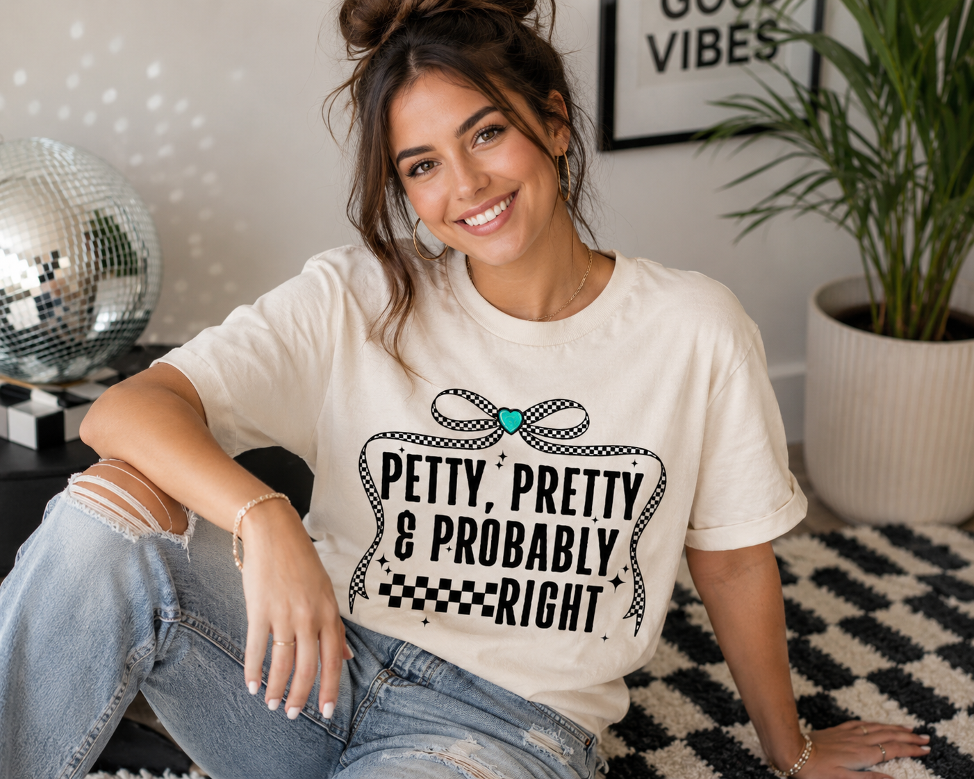 Full Color Screen Print - Petty, Pretty &amp; Probably Right