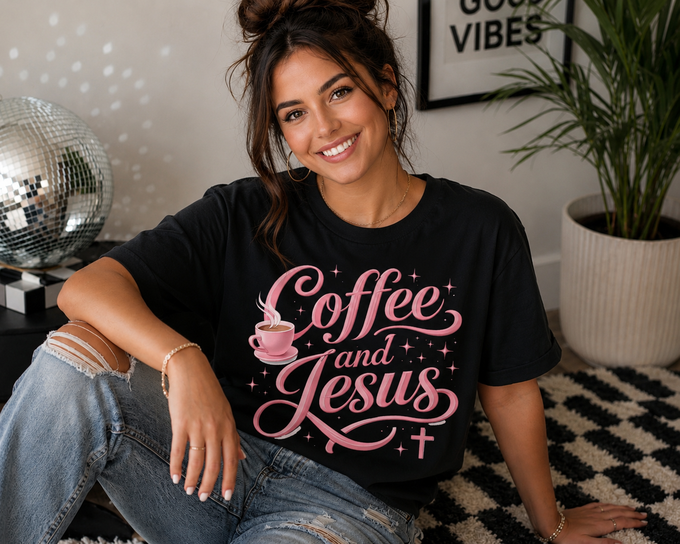 Full Color Screen Print - Coffee and Jesus