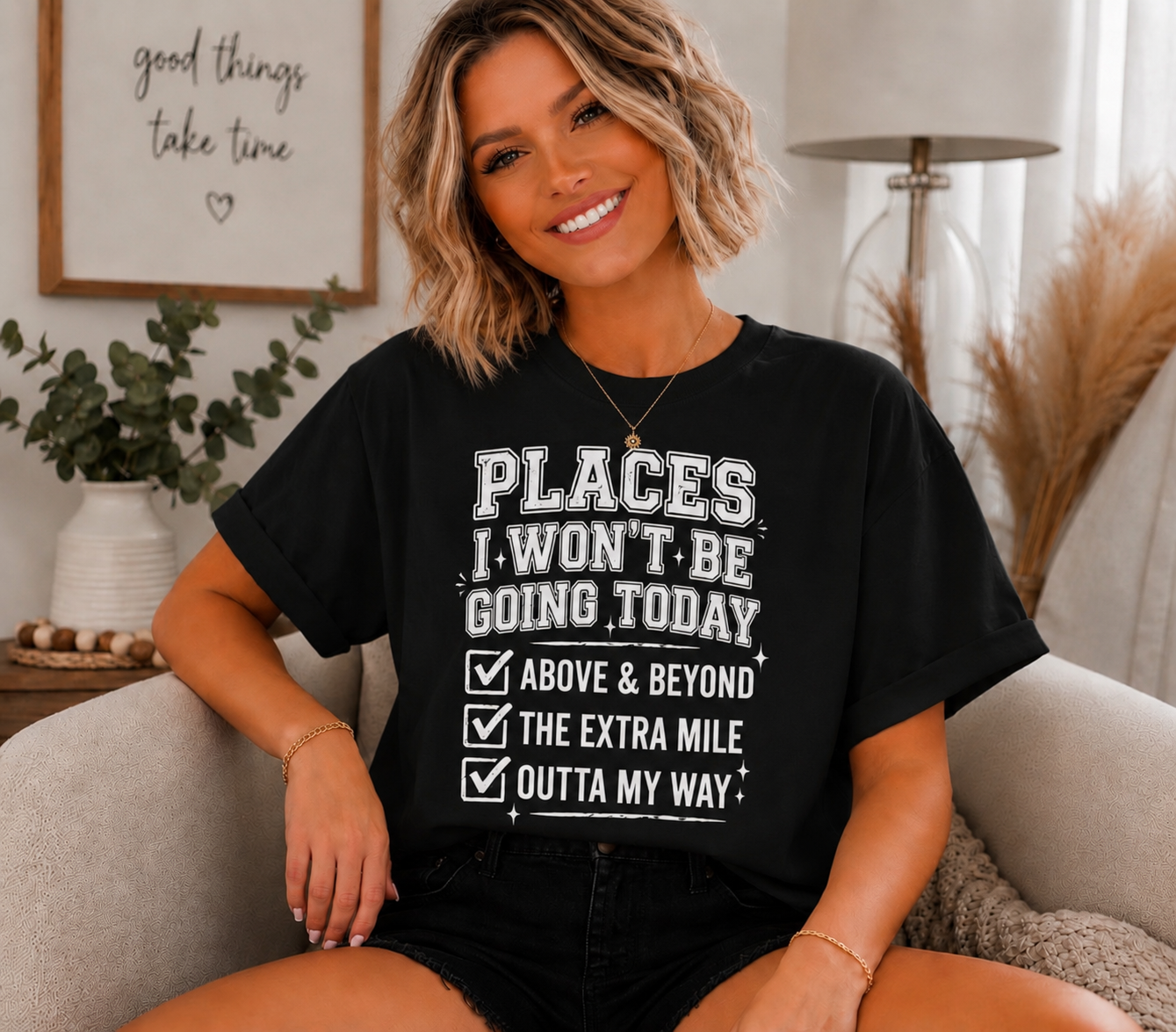 Single Color Screen Print - Places I Won't Be Going Today