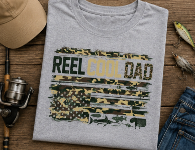 Full Color Screen Print - 🎣💚 Reel Cool Dad 💚🎣