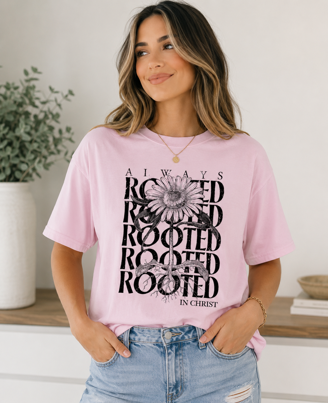 Single Color Screen Print - Always Rooted
