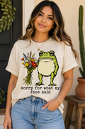 Full Color Screen Print - 🐸💐 Sorry For What My Face Said 💐🐸