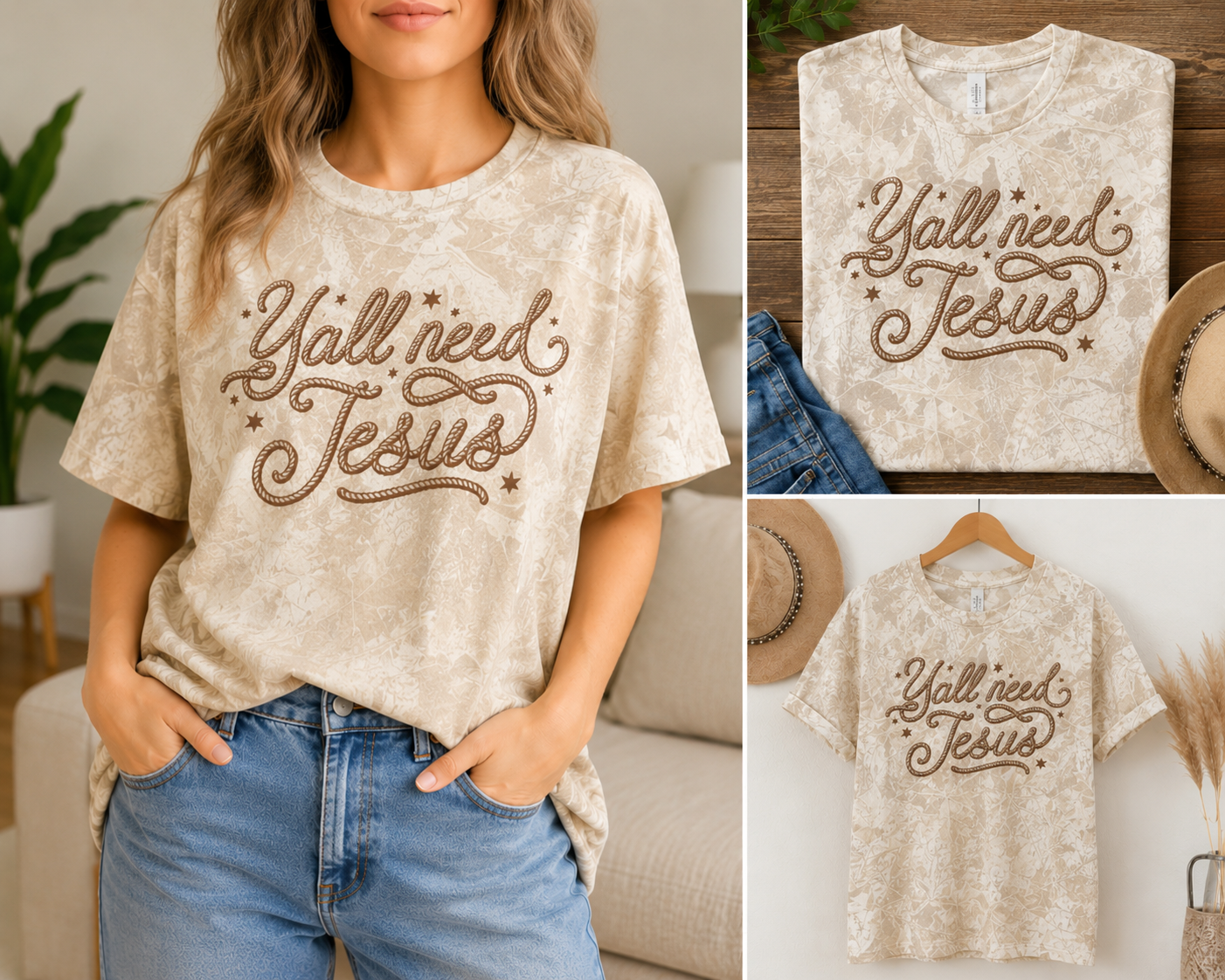 Single Color Screen Print - Yall Need Jesus