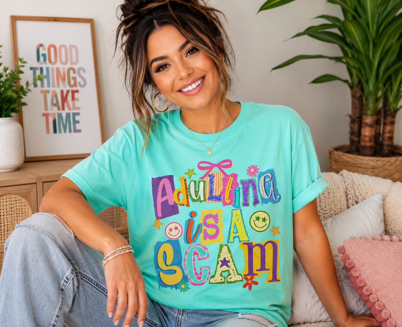 Full Color Screen Print - Adulting Is A Scam
