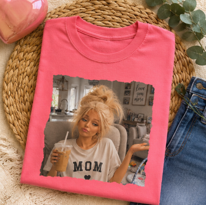 Full Color Screen Print - ☕💕 Mom Life 💕☕