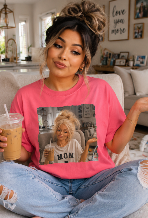 Full Color Screen Print - ☕💕 Mom Life 💕☕