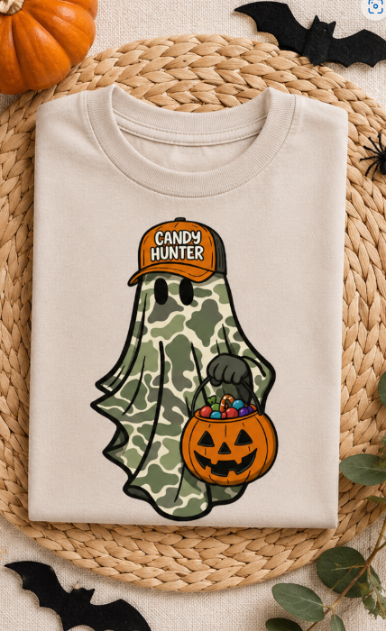 Full Color Screen Print - 🎃👻 Candy Hunter Ghost 👻🎃