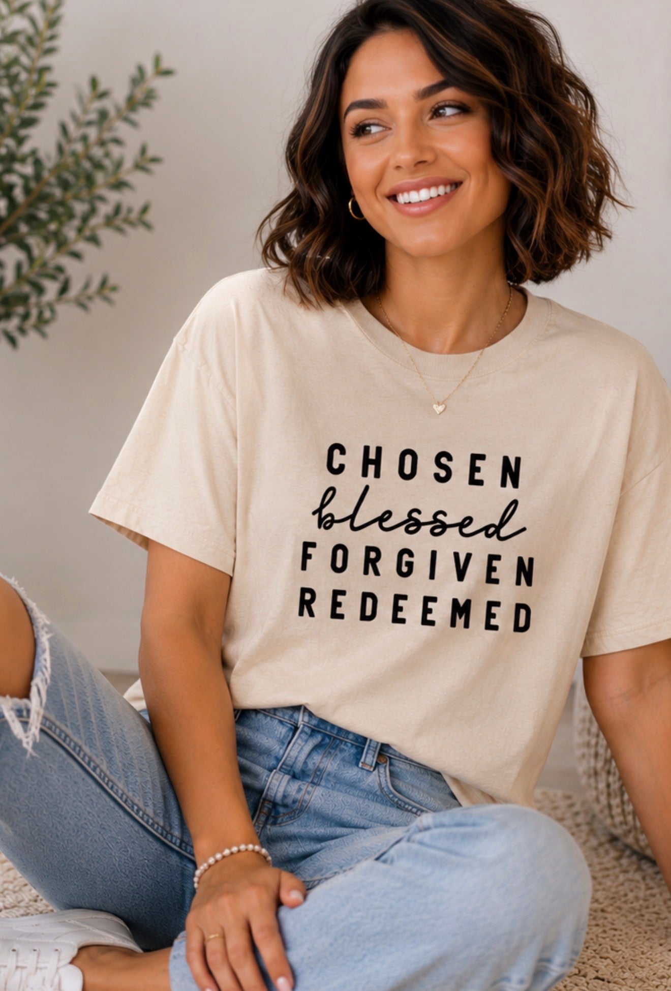 Single Color Screen Print - CHOSEN • BLESSED • FORGIVEN • REDEEMED