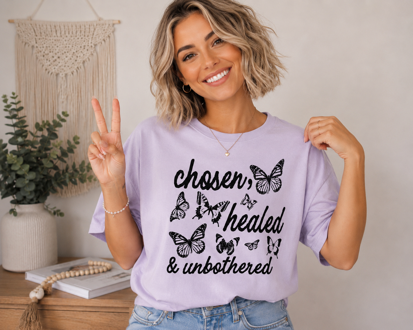 Single Color Screen Print - CHOSEN, HEALED &amp; UNBOTHERED