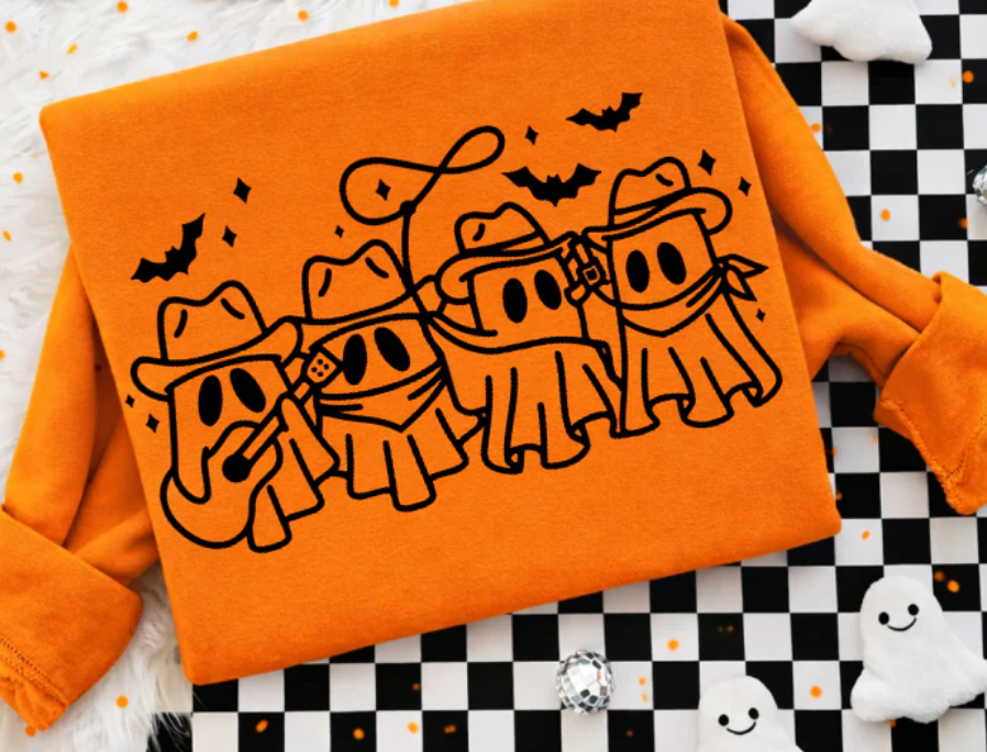 Single Color Screen Print- Cowboy Ghost
