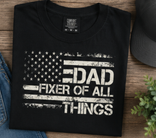 Single Color Screen Print - Dad Fixer of All Things