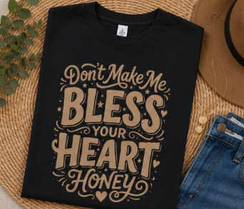 Single Color Screen Print - Don't Make Me Bless Your Heart