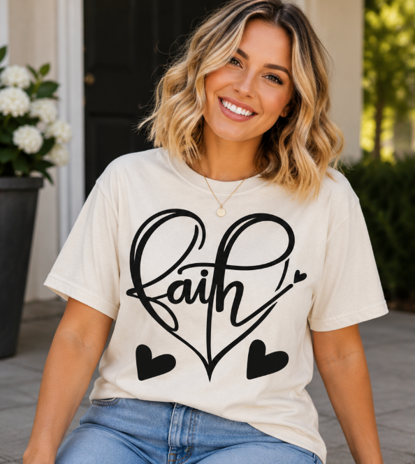 Single Color Screen Print - Faith