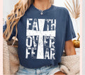 Single Color Screen Print - Faith Over Fear Cross