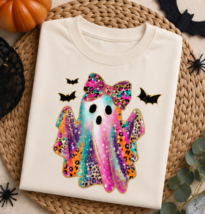 Full Color Screen Print - 🌈👻 Colorful Coquette Ghost 👻🌈