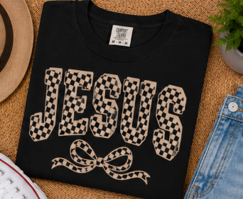 Single Color Screen Print - Jesus Bow
