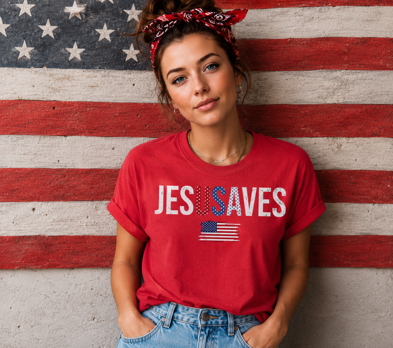 Full Color Screen Print - Jesus Saves