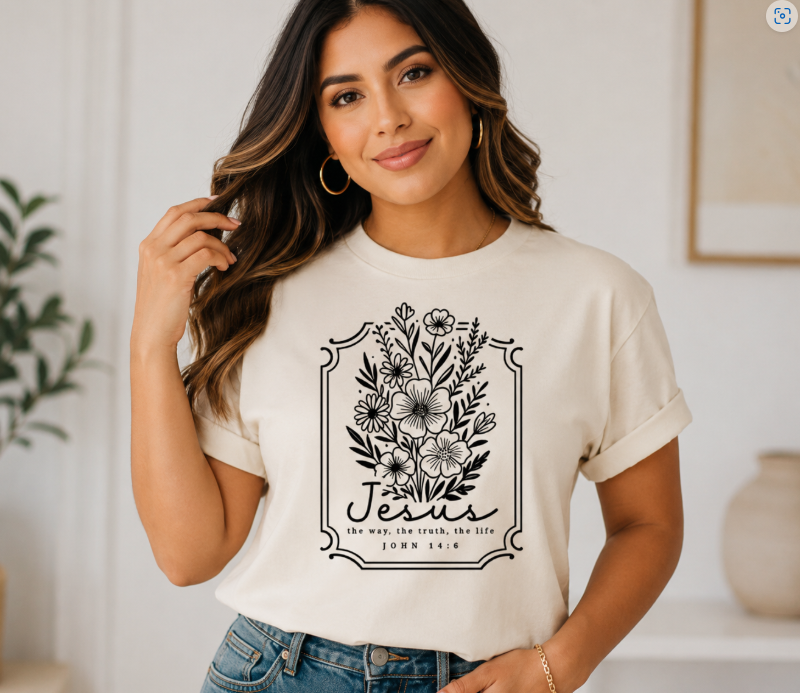 Single Color Screen Print -  Jesus – The Way, The Truth, The Life&nbsp;
