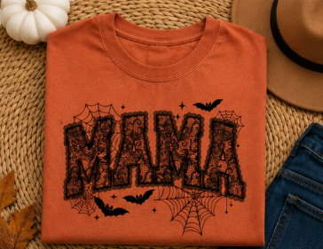 Single Color Screen Print - 🕸️🖤 Spooky MAMA 🖤🕸️