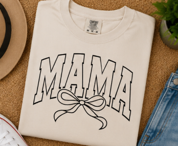 Single Color Screen Print - Mama Bow