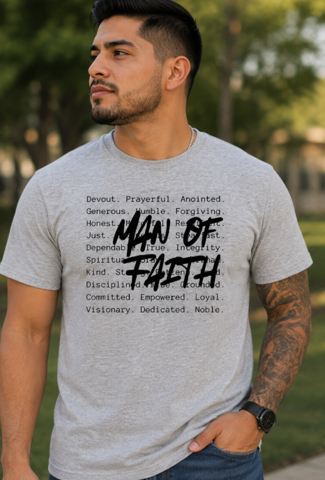 Single Color Screen Print - Man of Faith