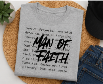 Single Color Screen Print - Man of Faith