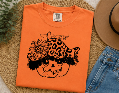 Single Color Screen Print - Leopard Pumpkin