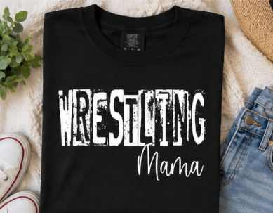 Single Color Screen Print -  Wrestling Mama